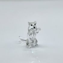 Swarovski Silver Crystal Figurine, Begging Cat