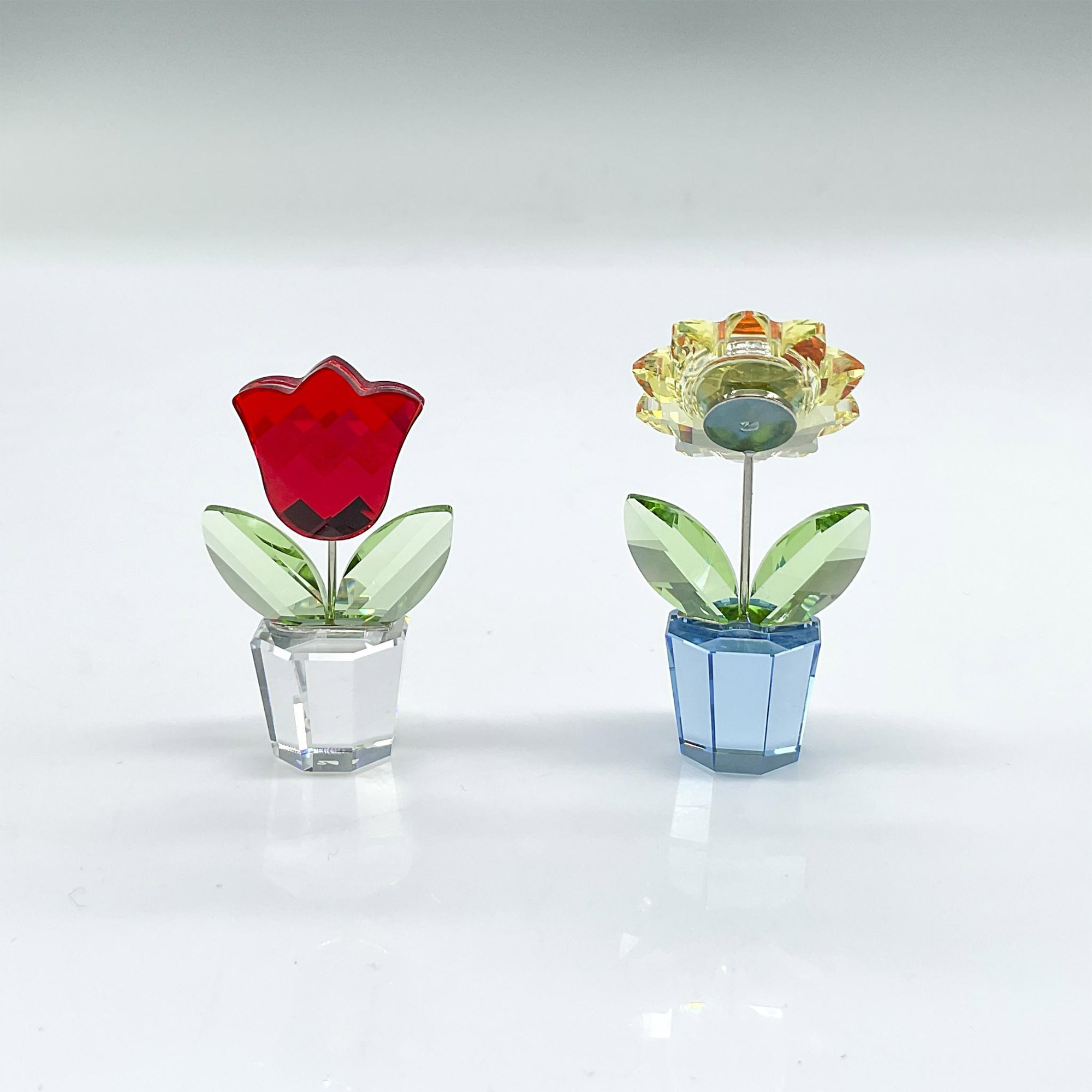 2pc Swarovski Crystal Figurines, Tulip and Sunflower - Image 2 of 4