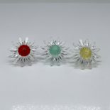 3pc Swarovski Crystal Figurines, Complete Set Marguerites