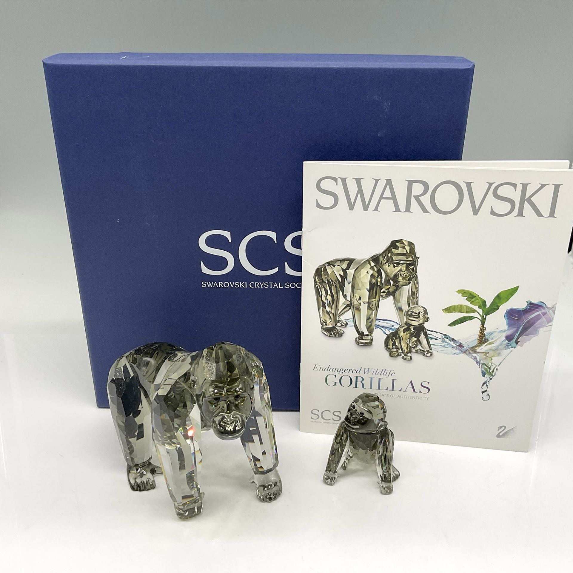 Swarovski Silver Crystal Society Figurine, Gorillas - Image 4 of 4