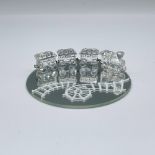 5pc Swarovski Silver Crystal Figurines, Mini Train Set