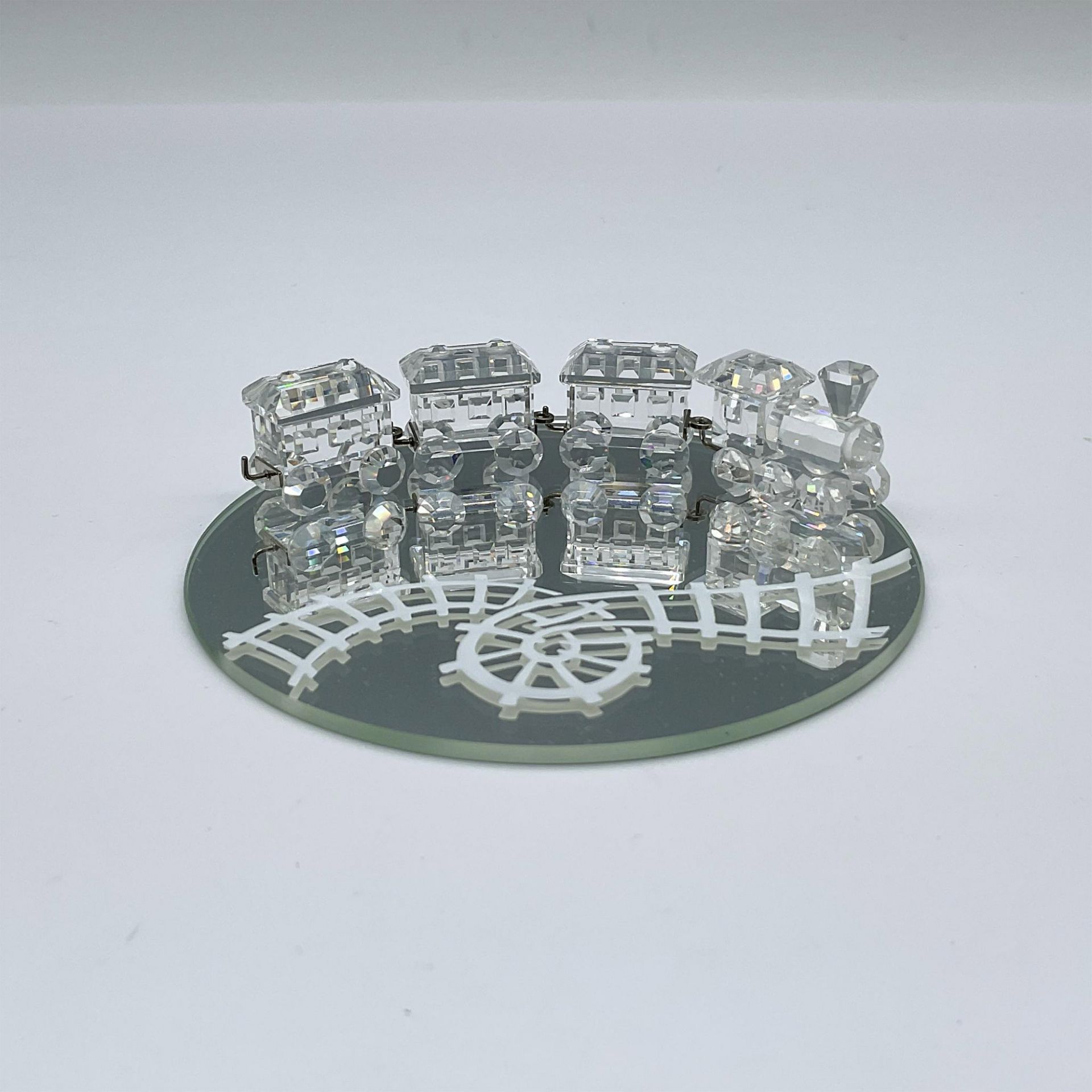 5pc Swarovski Silver Crystal Figurines, Mini Train Set