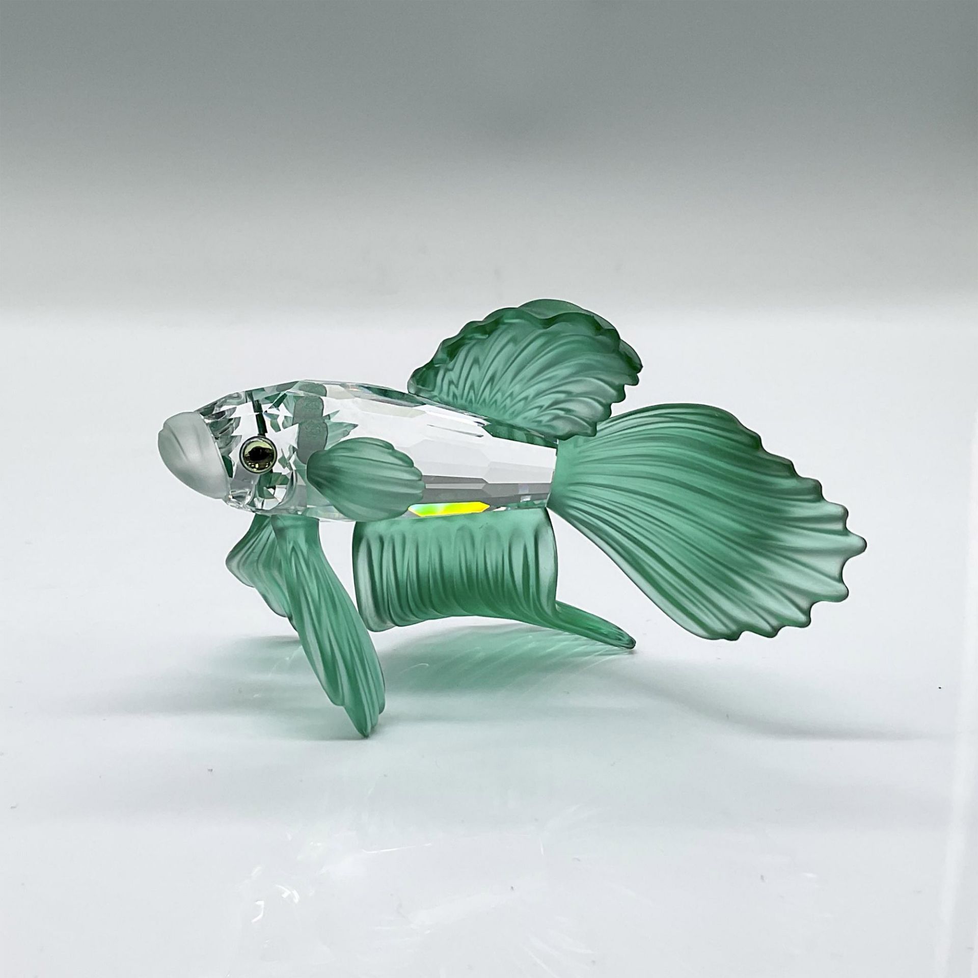 Swarovski Crystal Figurine, Green Siamese Fighting Fish