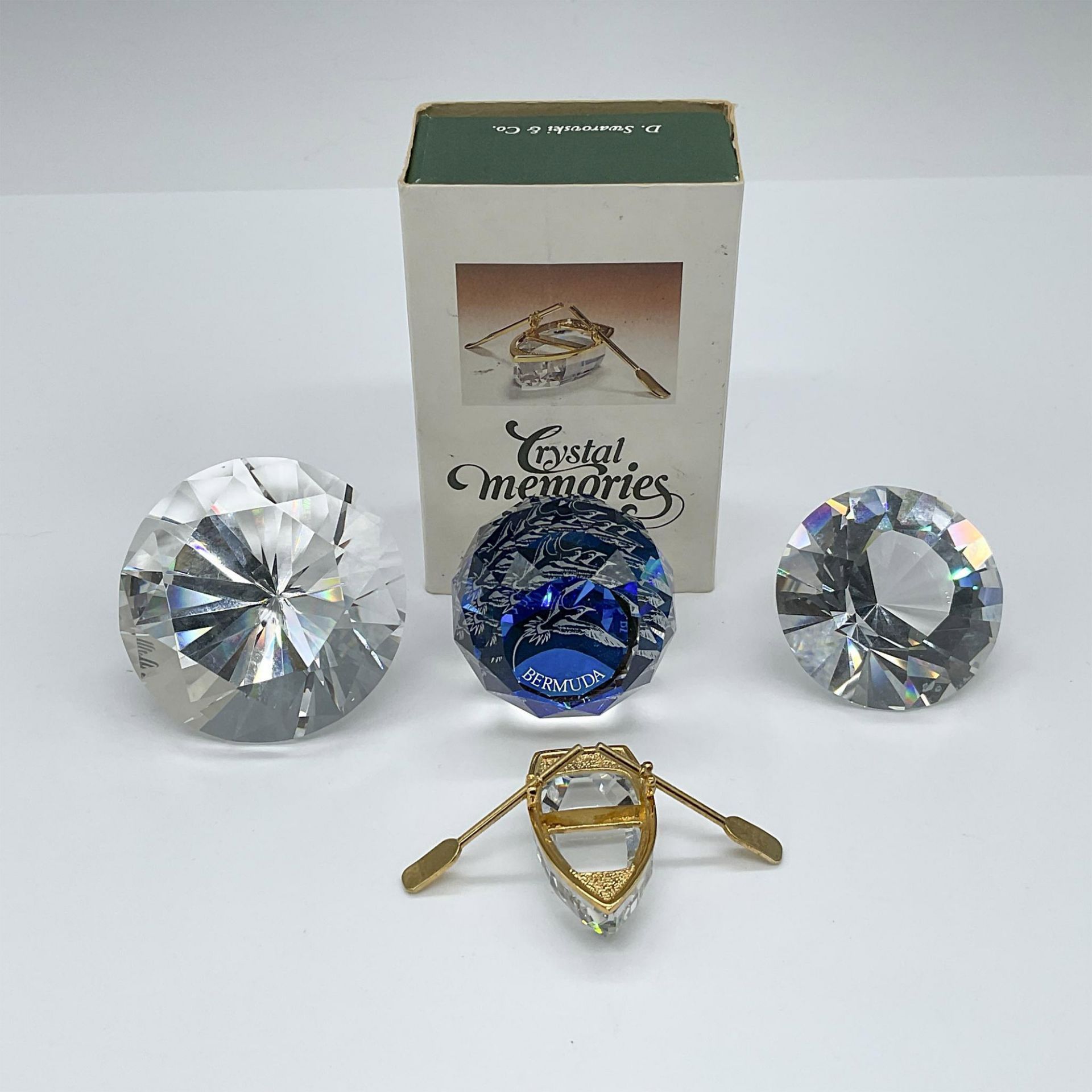 4pc Swarovski Crystal Grouping, Paperweights and Rowboat - Image 4 of 4