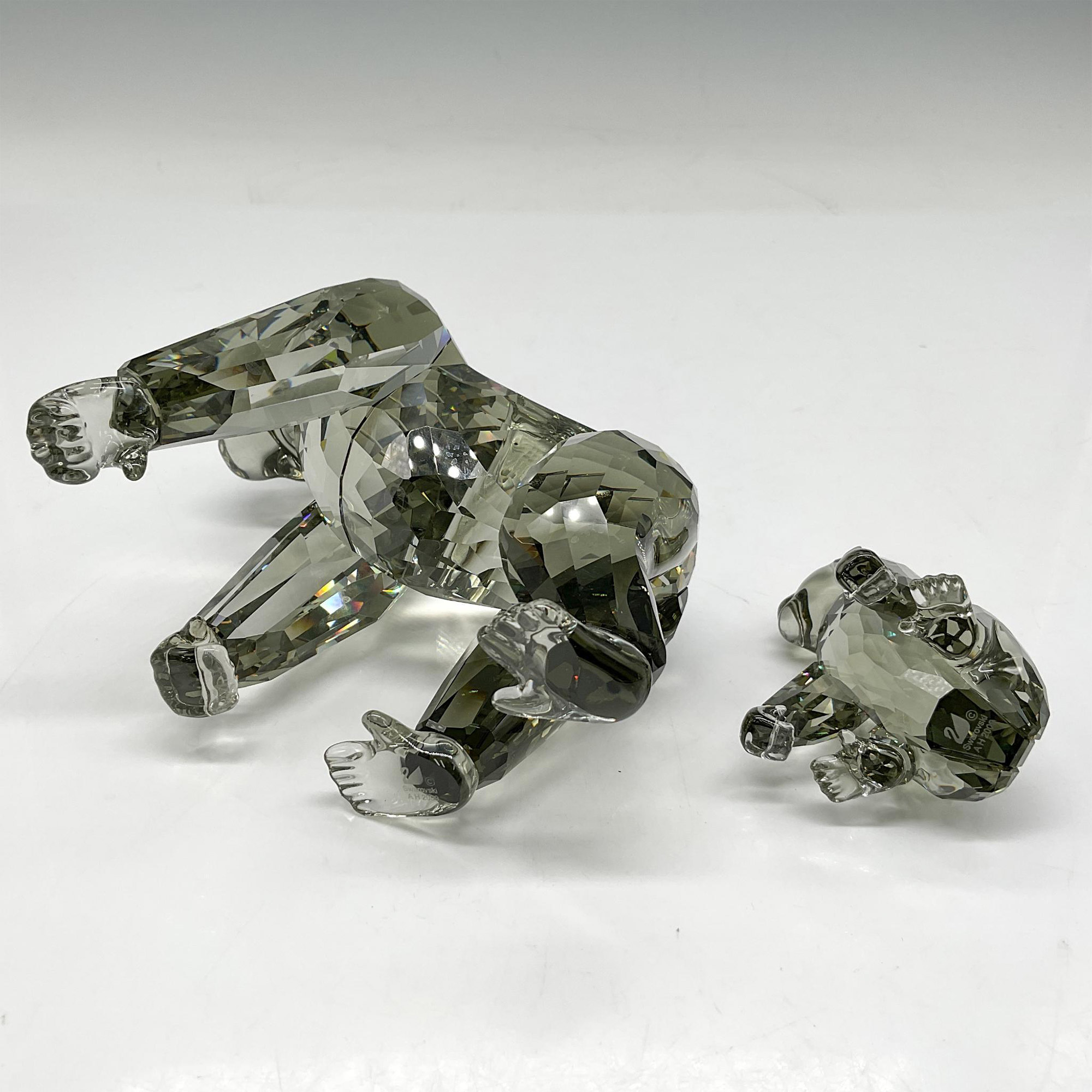 Swarovski Silver Crystal Society Figurine, Gorillas - Image 3 of 4
