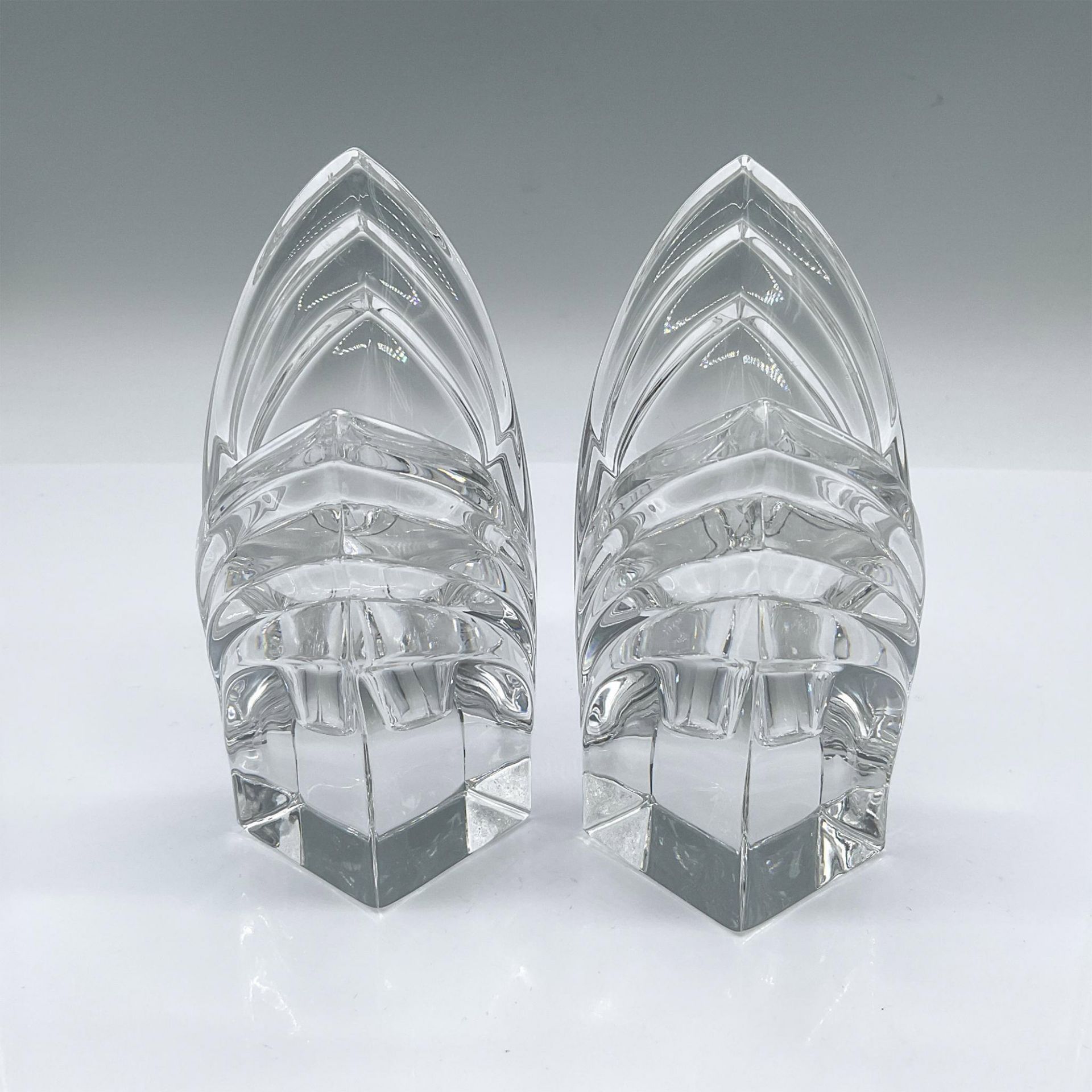 Pair of Mikasa Crystal Candlestick Holders, Deco