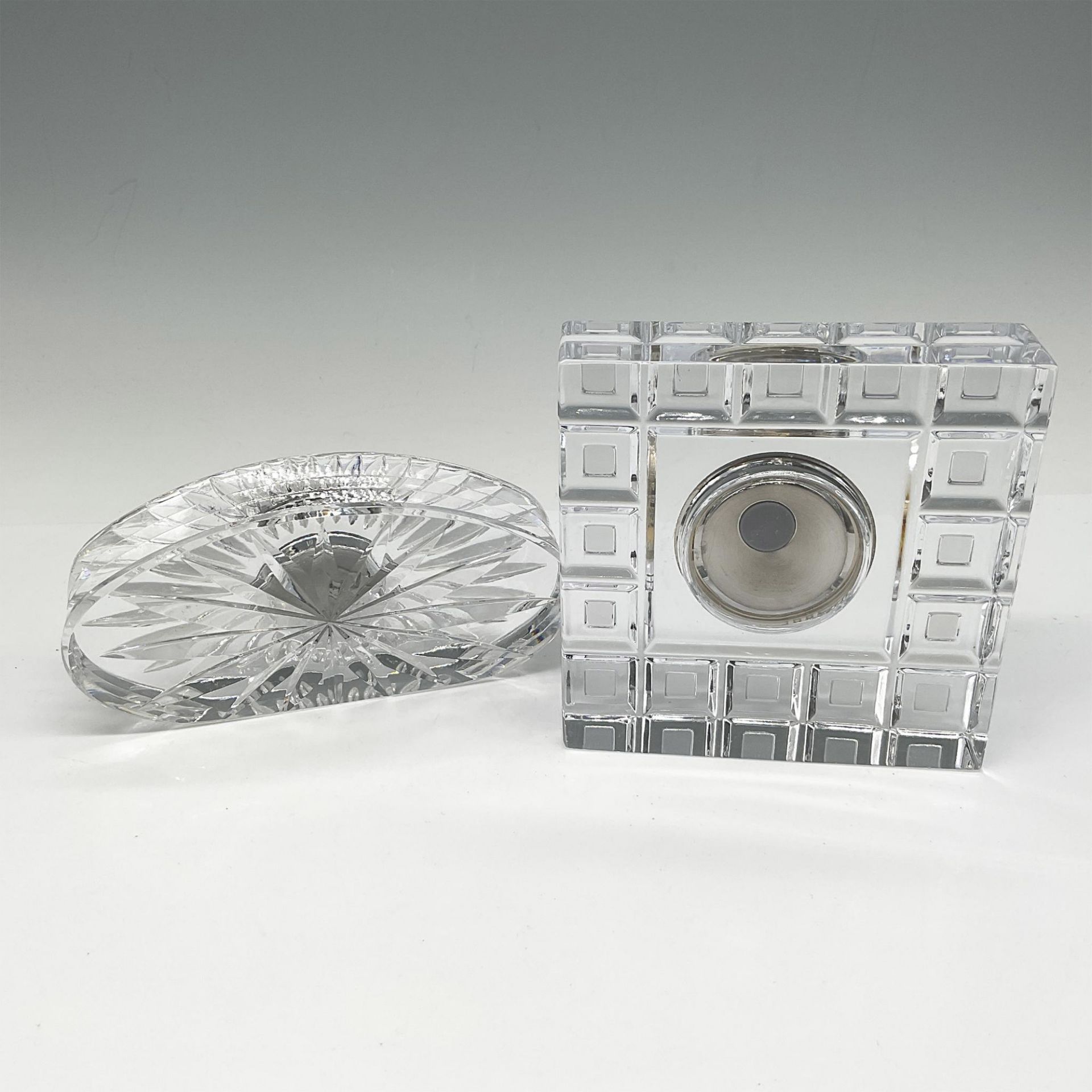 2pc Waterford Crystal Table-Desk Clocks - Image 2 of 3