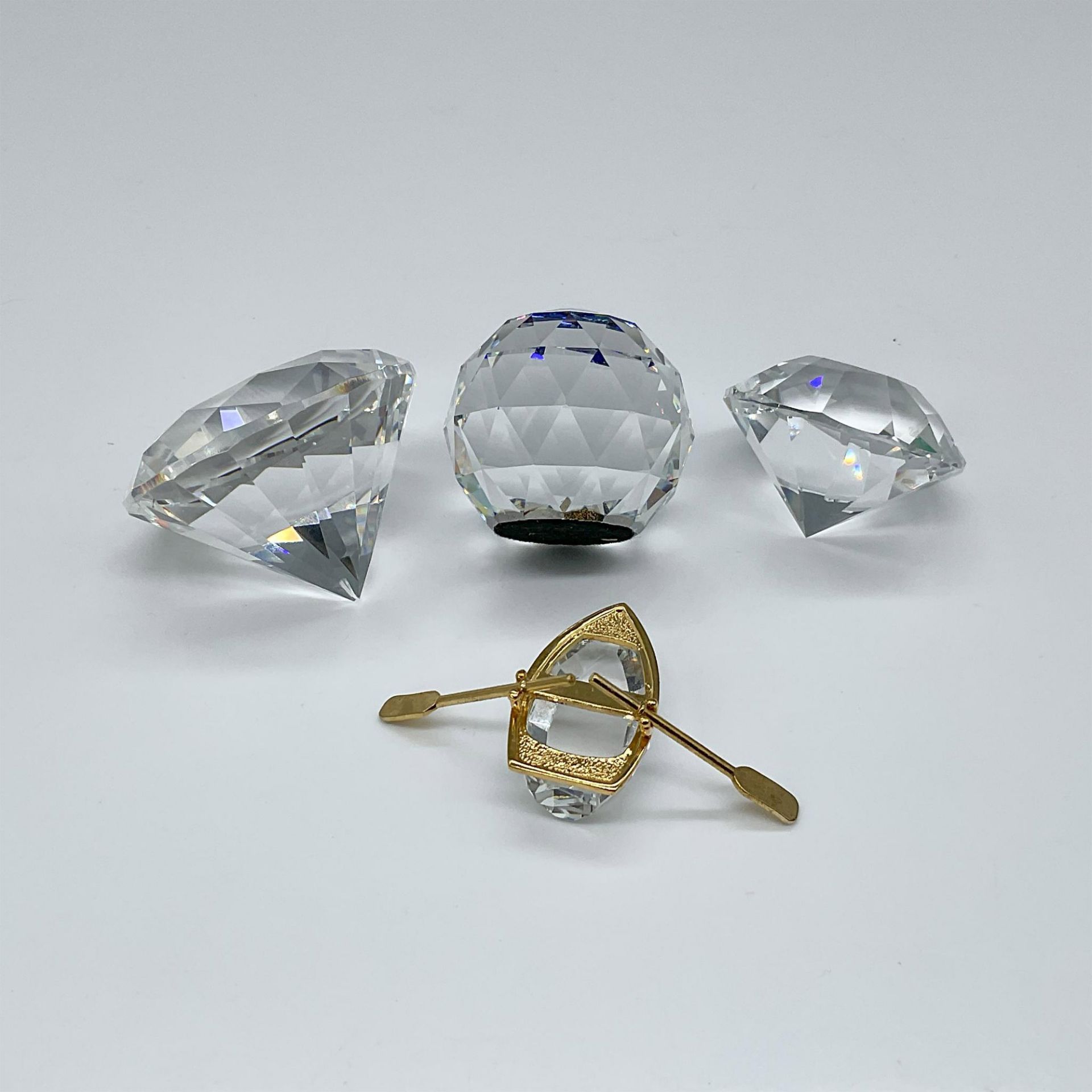 4pc Swarovski Crystal Grouping, Paperweights and Rowboat - Image 2 of 4
