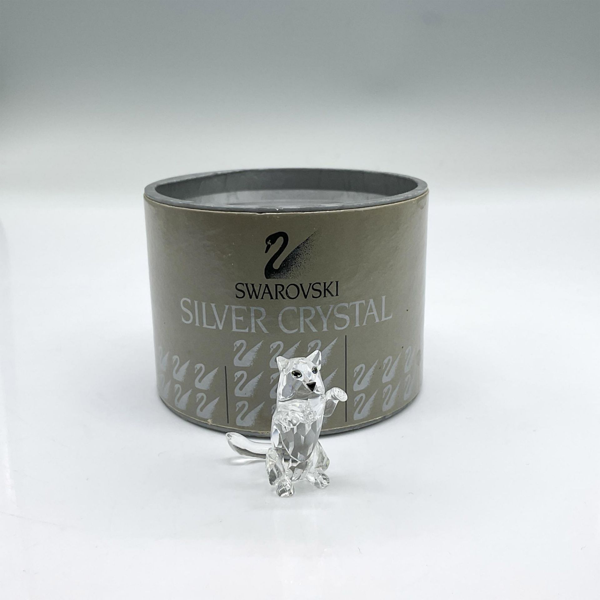 Swarovski Silver Crystal Figurine, Begging Cat - Image 4 of 4