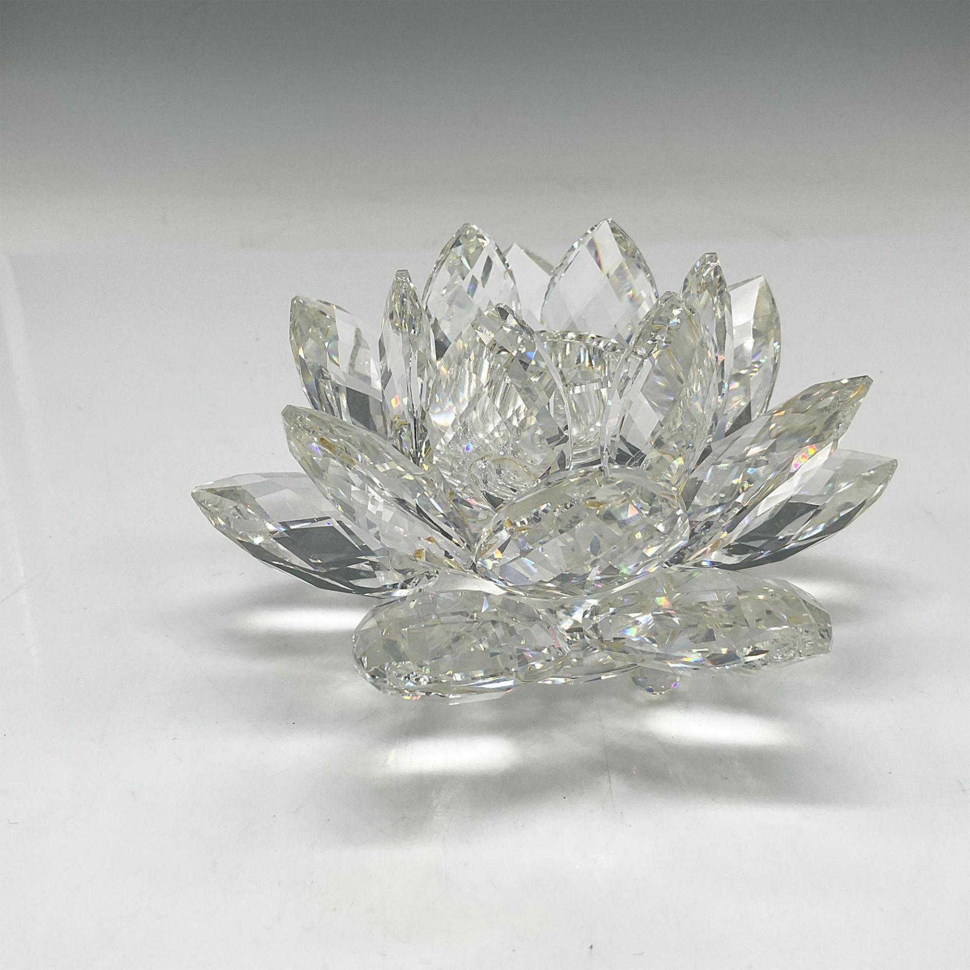 Swarovski Silver Crystal Candleholder, Large Water Lily