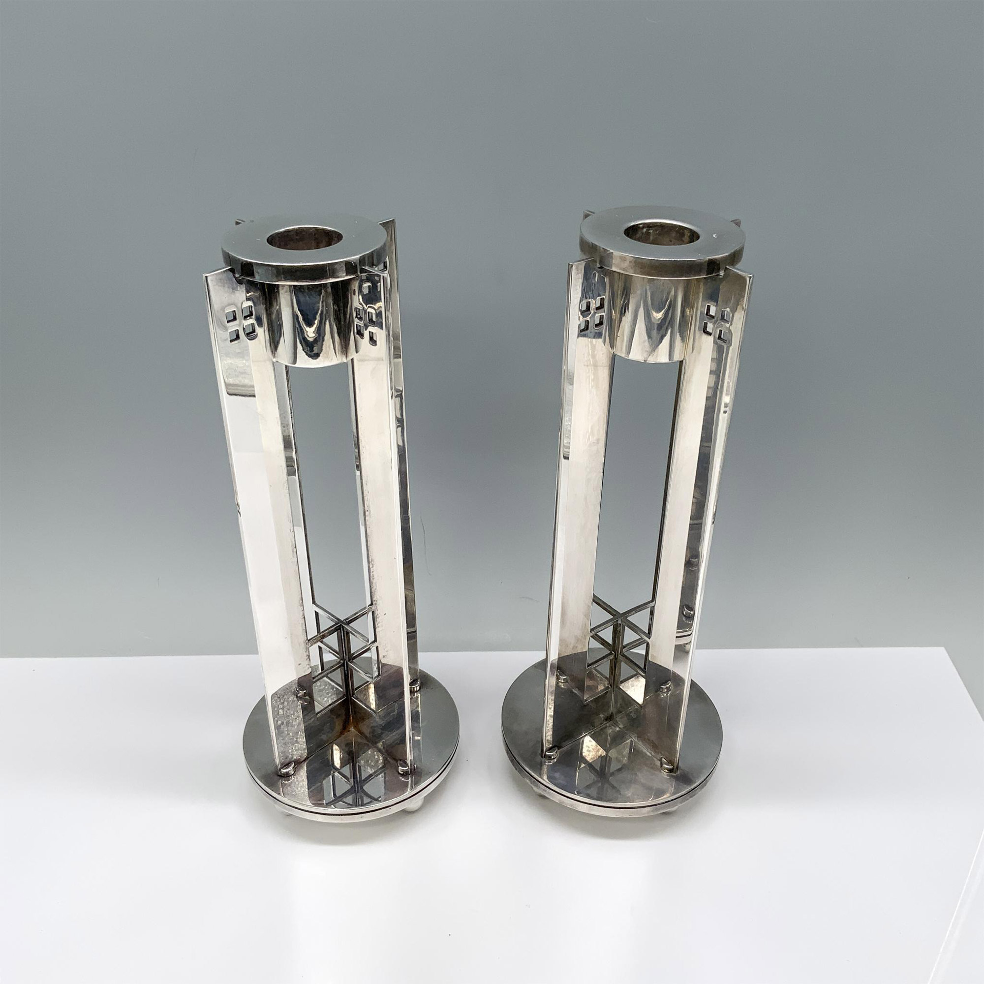 2pc Richard Meier for Swid Powell Candlesticks - Image 2 of 3