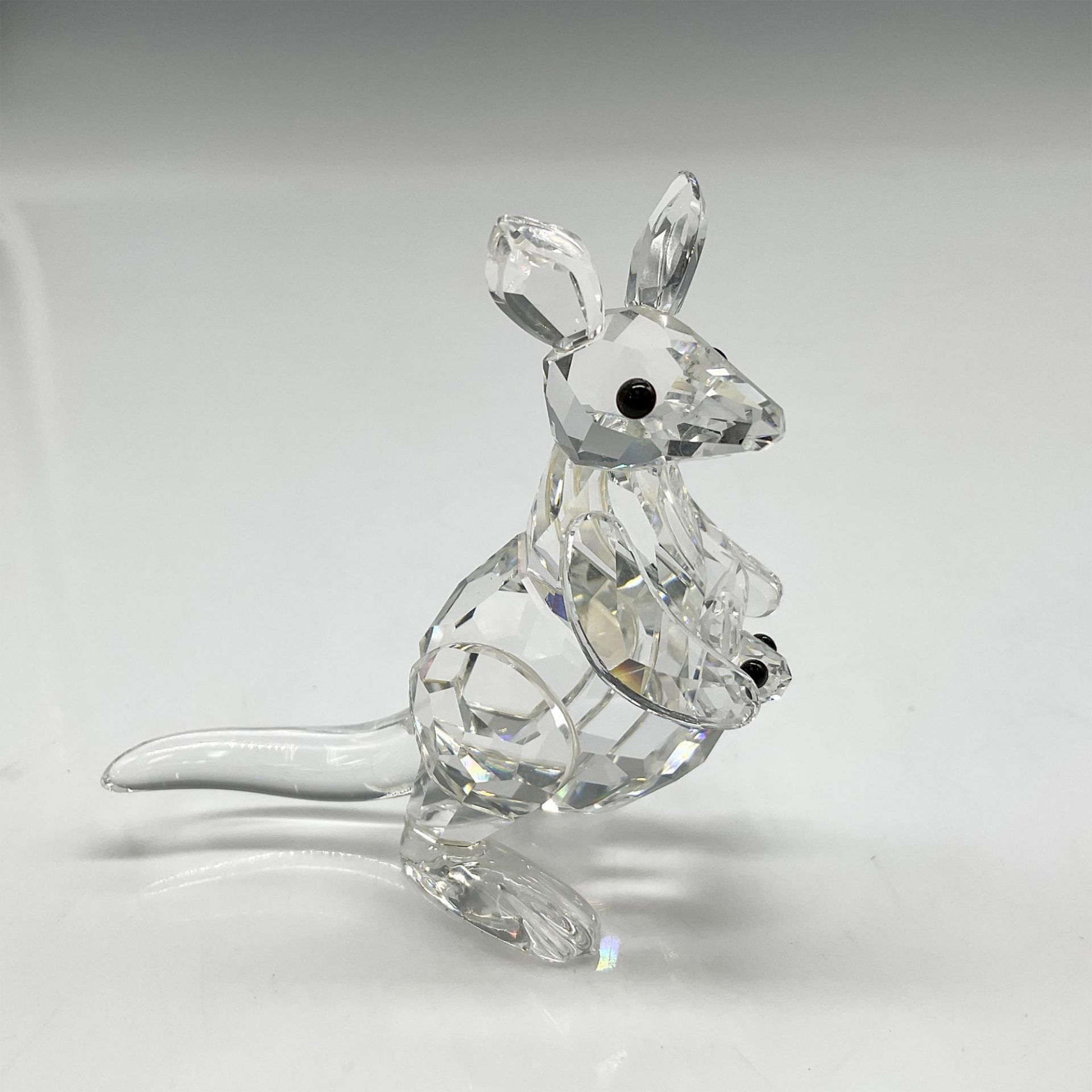 Swarovski Silver Crystal Figurine, Mother Kangaroo + Joey