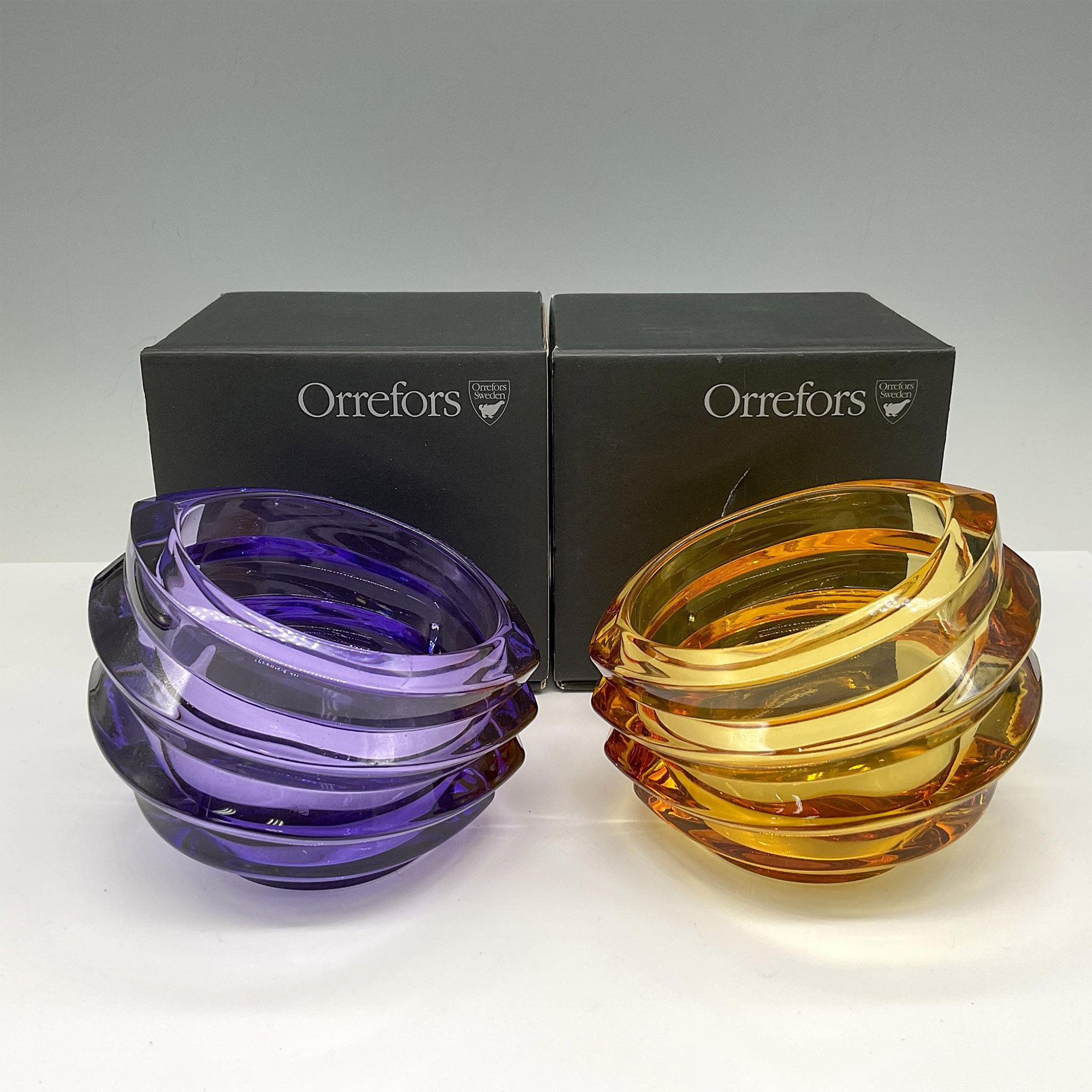 Pair of Orrefors Crystal Eko Votives - Image 5 of 5