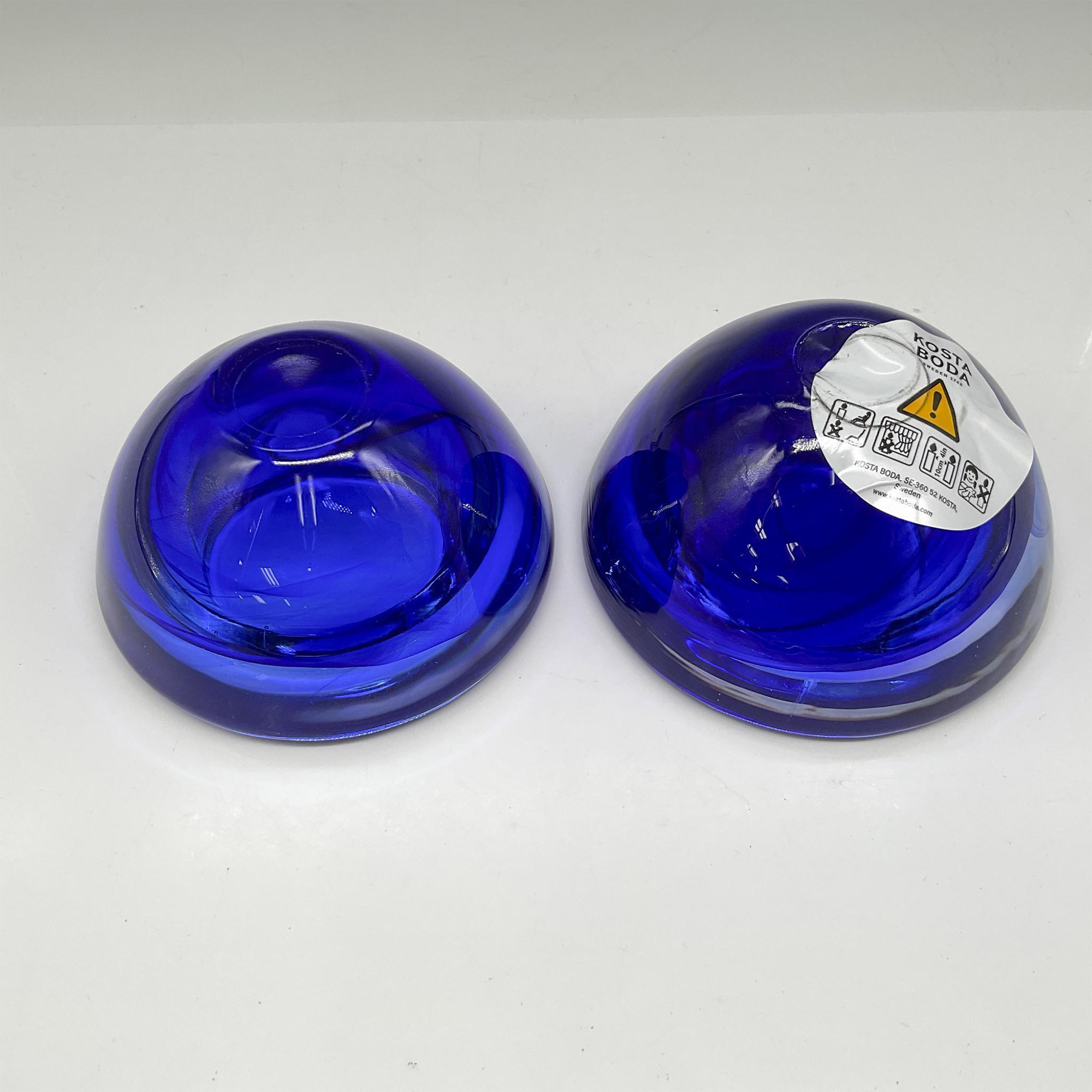 2pc Kosta Boda Atoll Blue Votives - Image 3 of 4