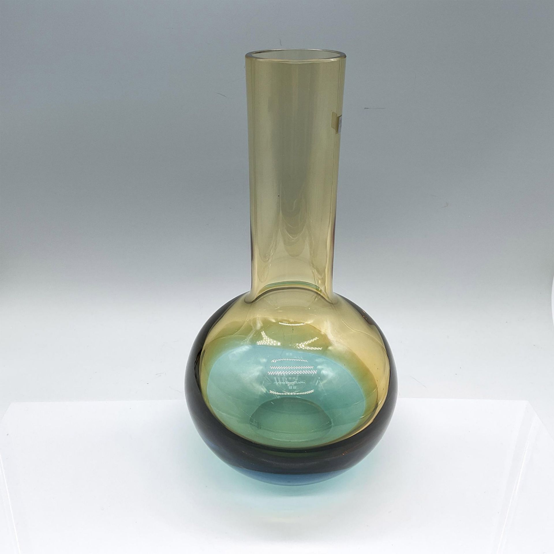 Waterford Turquoise and Amber Vase, Evolution - Image 2 of 3
