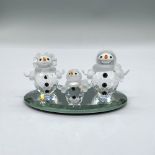 4pc Swarovski Crystal Figurines, Snow Family + Base