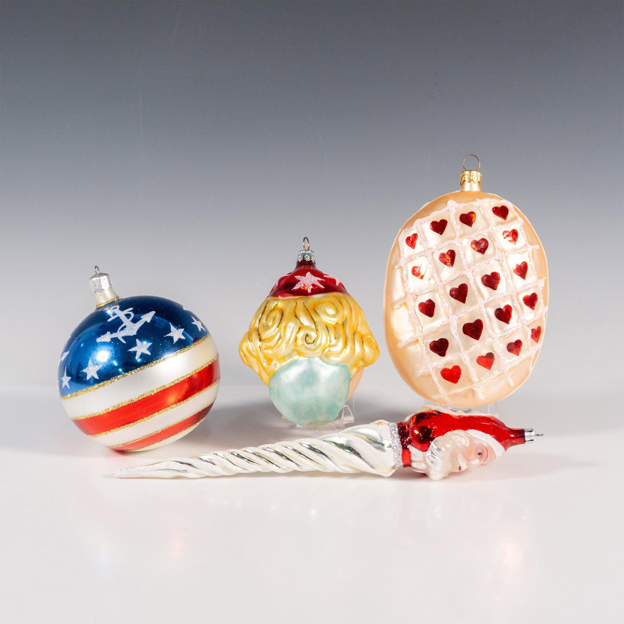 4pc Glass Ornaments - Image 2 of 2