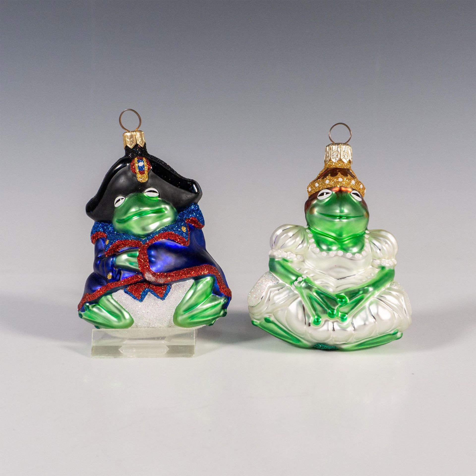 2pc Patricia Breen Frog Ornaments, Josephine and Napoleon