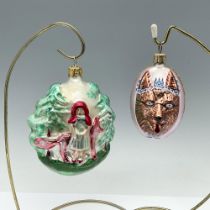 2pcr Radko Style Christmas Ornaments, Little Red Riding Hood
