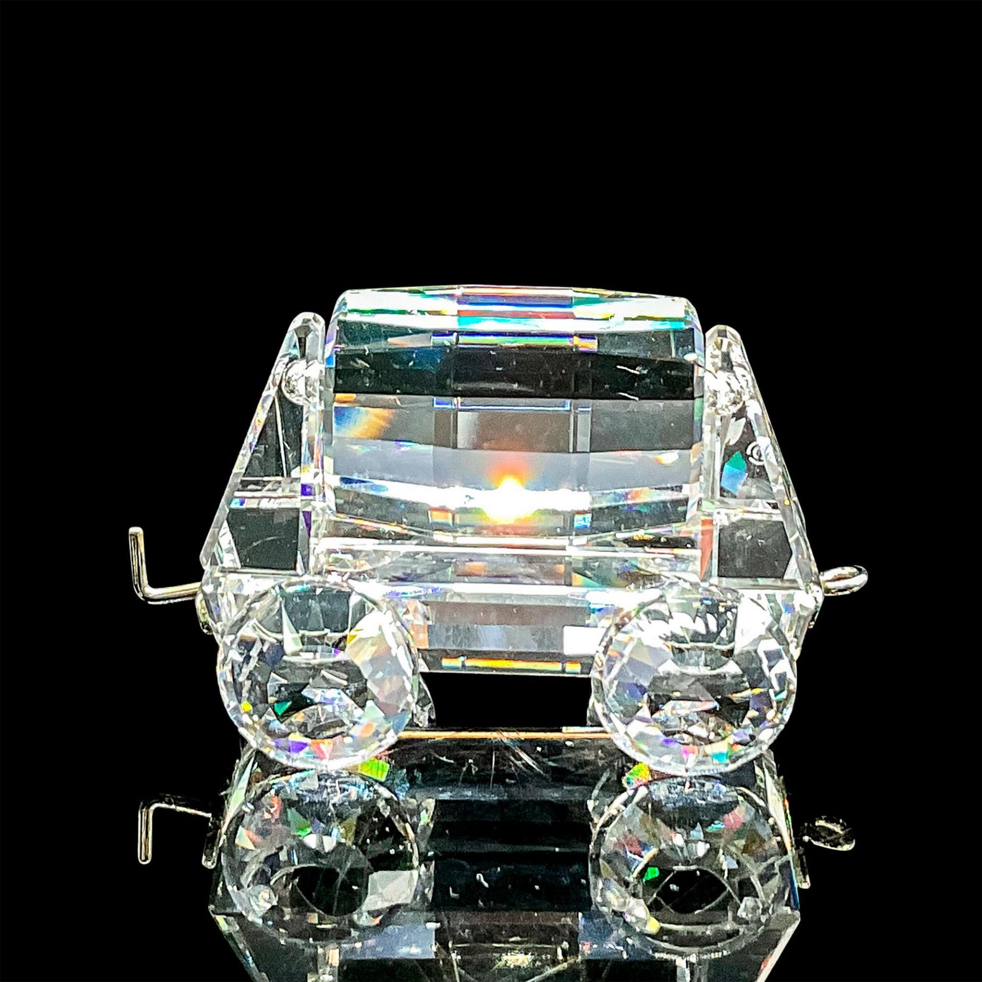 Swarovski Crystal Figurine, Tipping Wagon Train Car