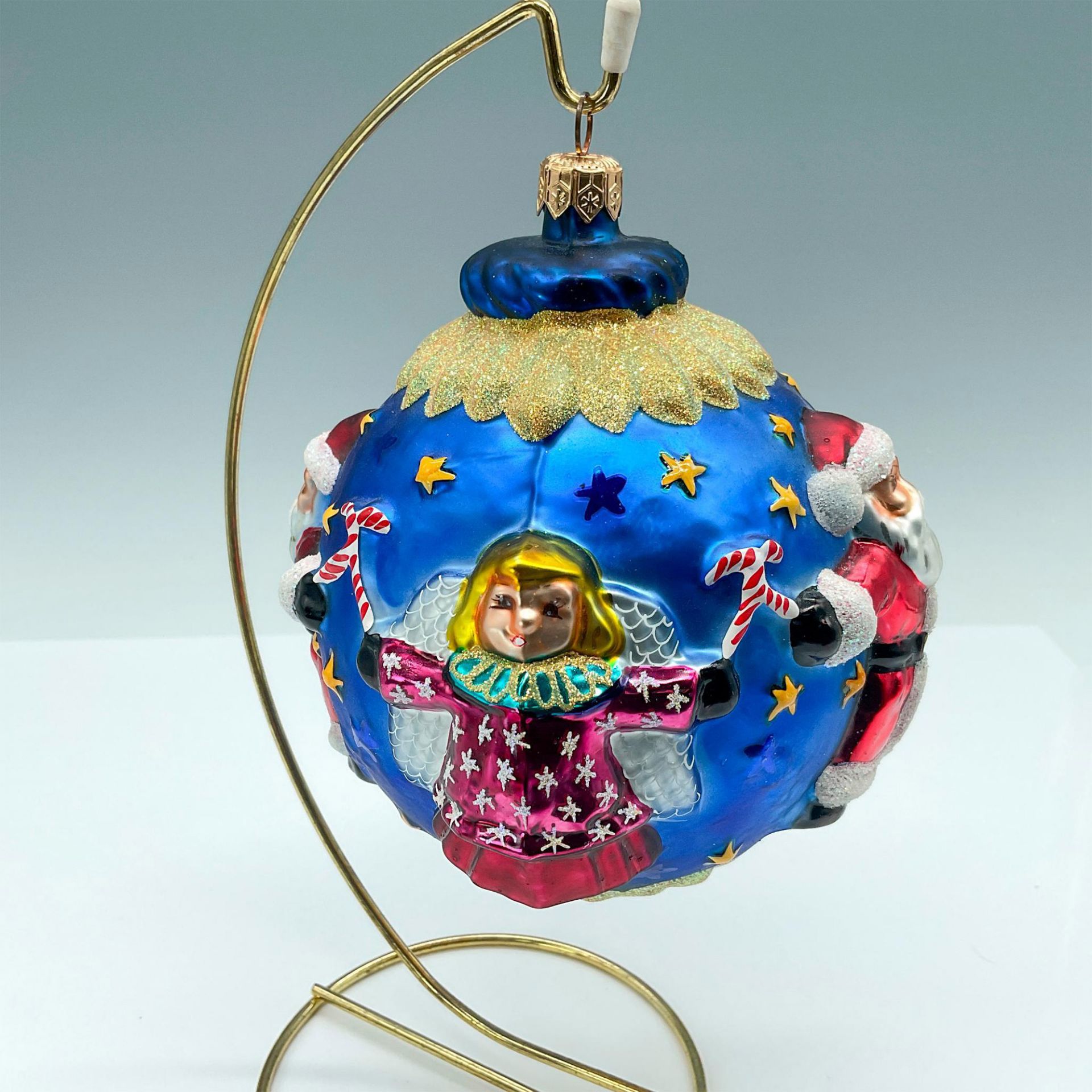 Christopher Radko Globe Ornament, Santa and Angel - Image 2 of 3