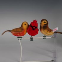 3pc Steiff Plush Bird Clip-On Ornaments