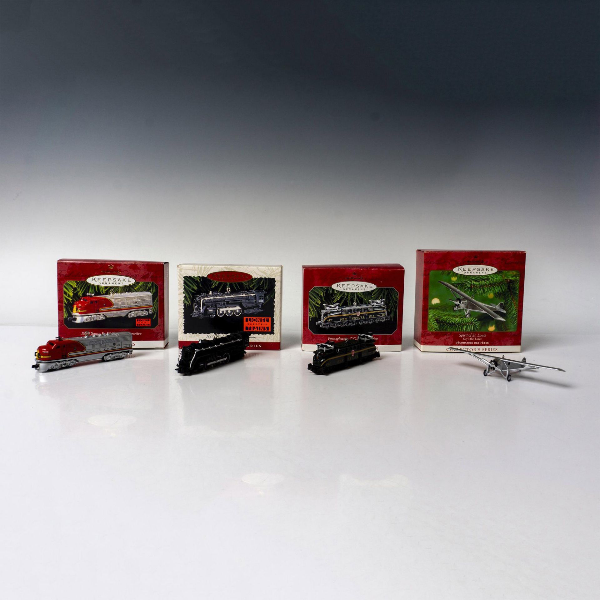 4pc Hallmark Keepsake Ornaments, Plane and Trains - Bild 2 aus 4