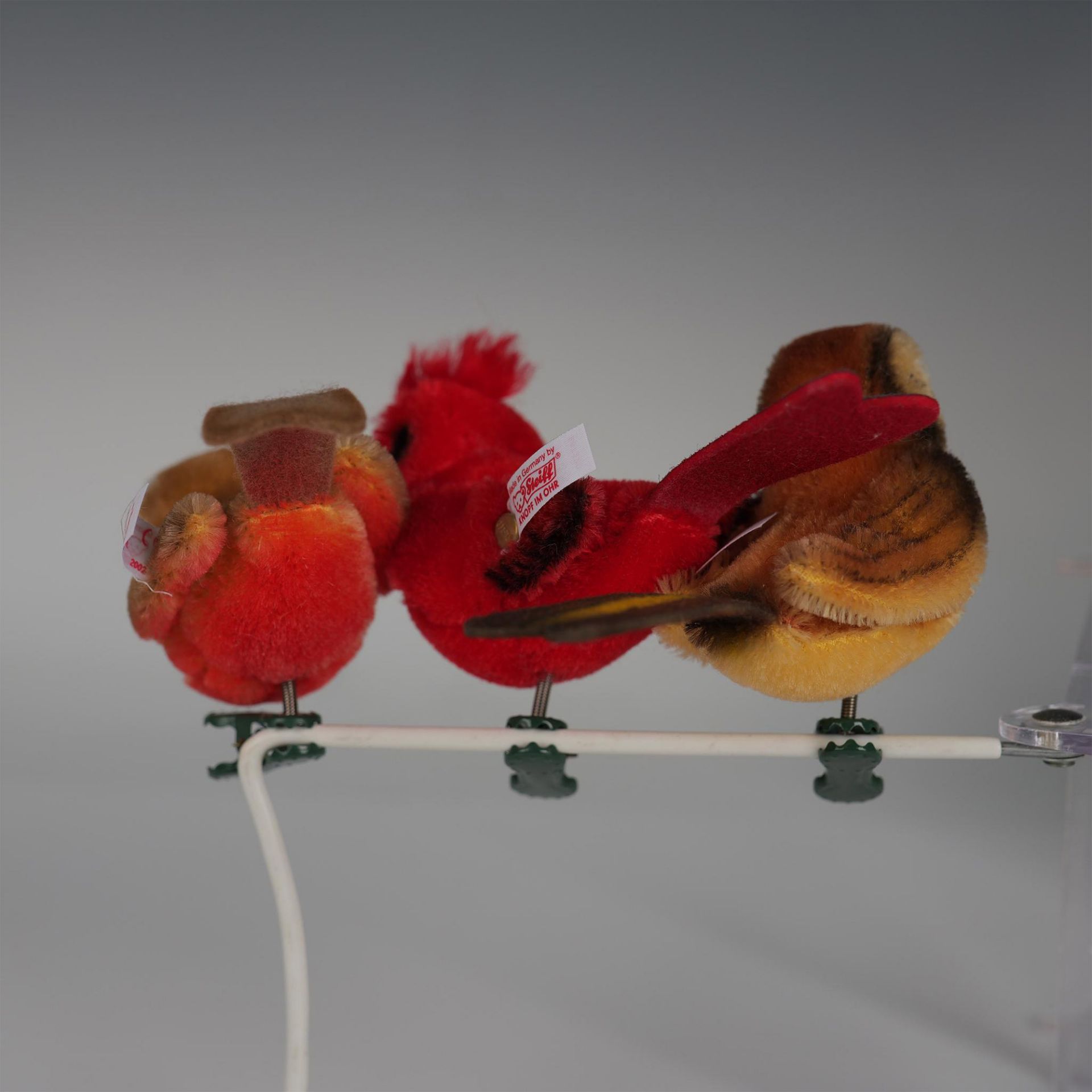3pc Steiff Plush Bird Clip-On Ornaments - Bild 3 aus 5