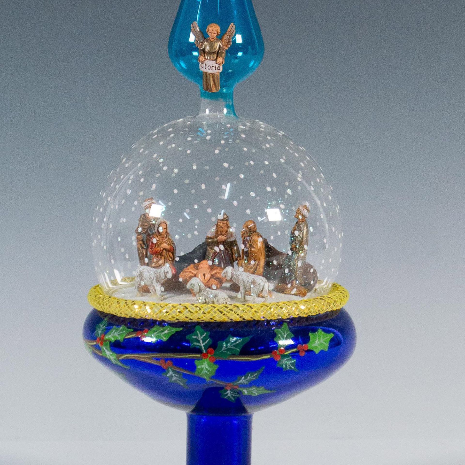 Christopher Radko Nativity Scene Glass Finial Tree Topper - Bild 2 aus 3