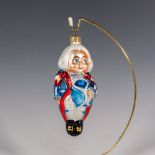 Blown Glass Christmas Ornament, George Washington