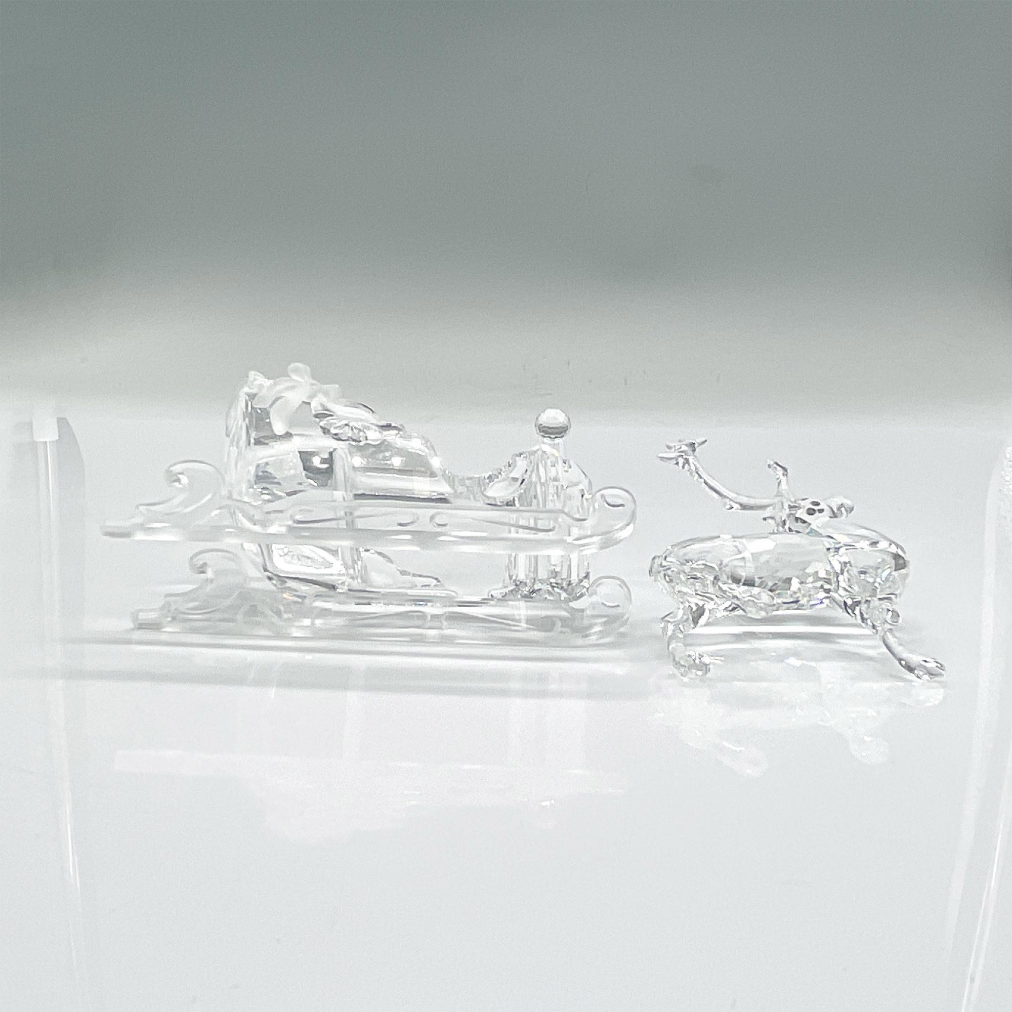 4pc Swarovski Crystal Figurines, Reindeer + Santa's Sleigh - Bild 3 aus 4