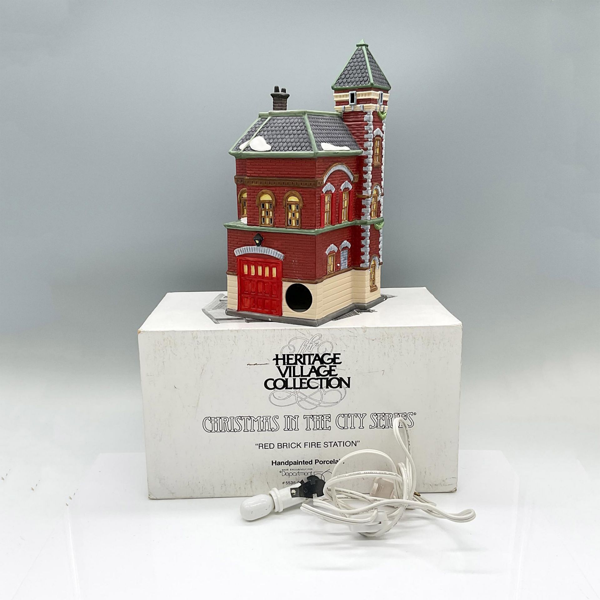 Department 56 Lighted Figurine, Red Brick Fire Station - Image 2 of 3