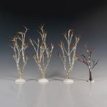 5pc Department 56 Village Trees and Spotlights