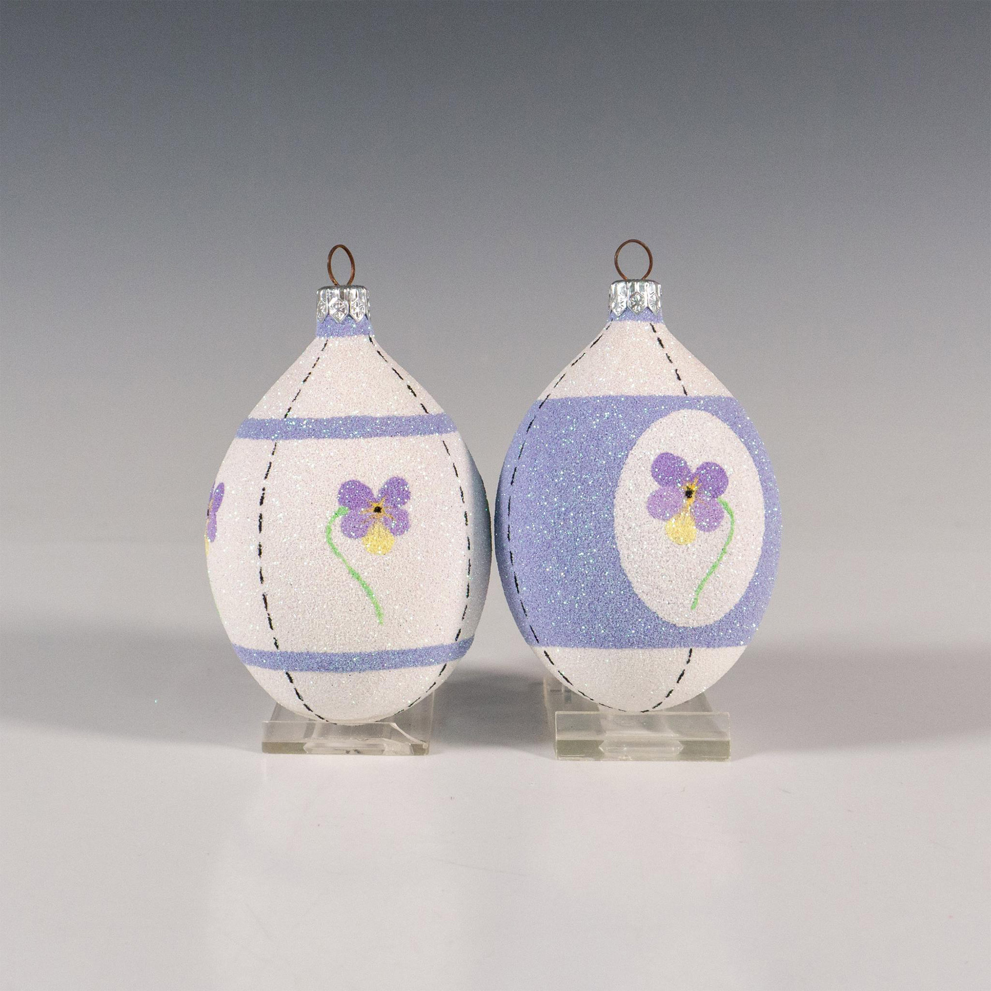 2pc Patricia Breen Pansy Ornaments