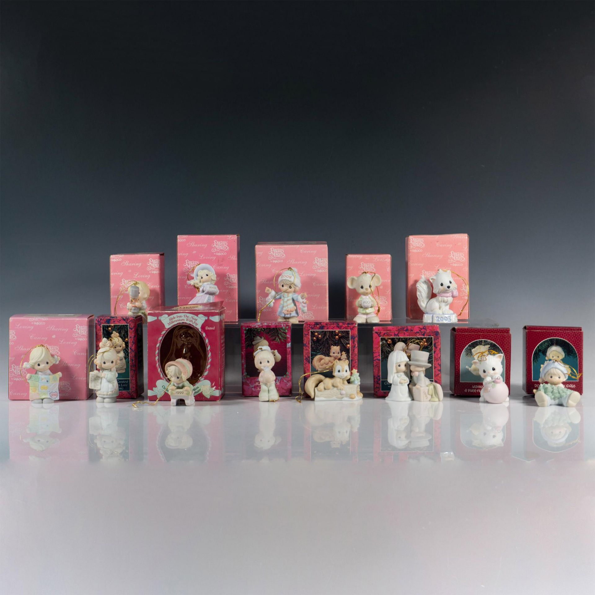 13pc Enesco Precious Moments Christmas Ornaments