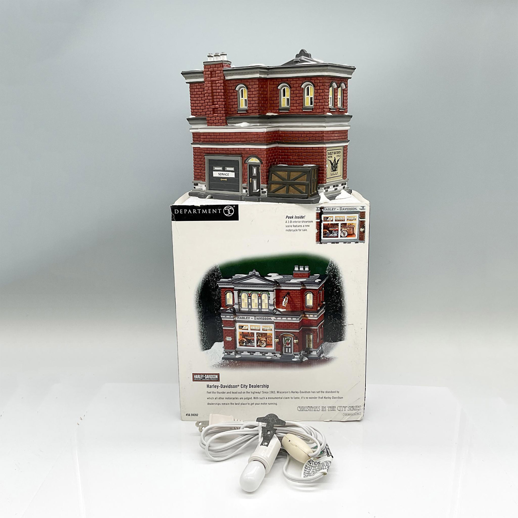 Department 56 Figurine, Harley-Davidson City Dealership - Image 2 of 3