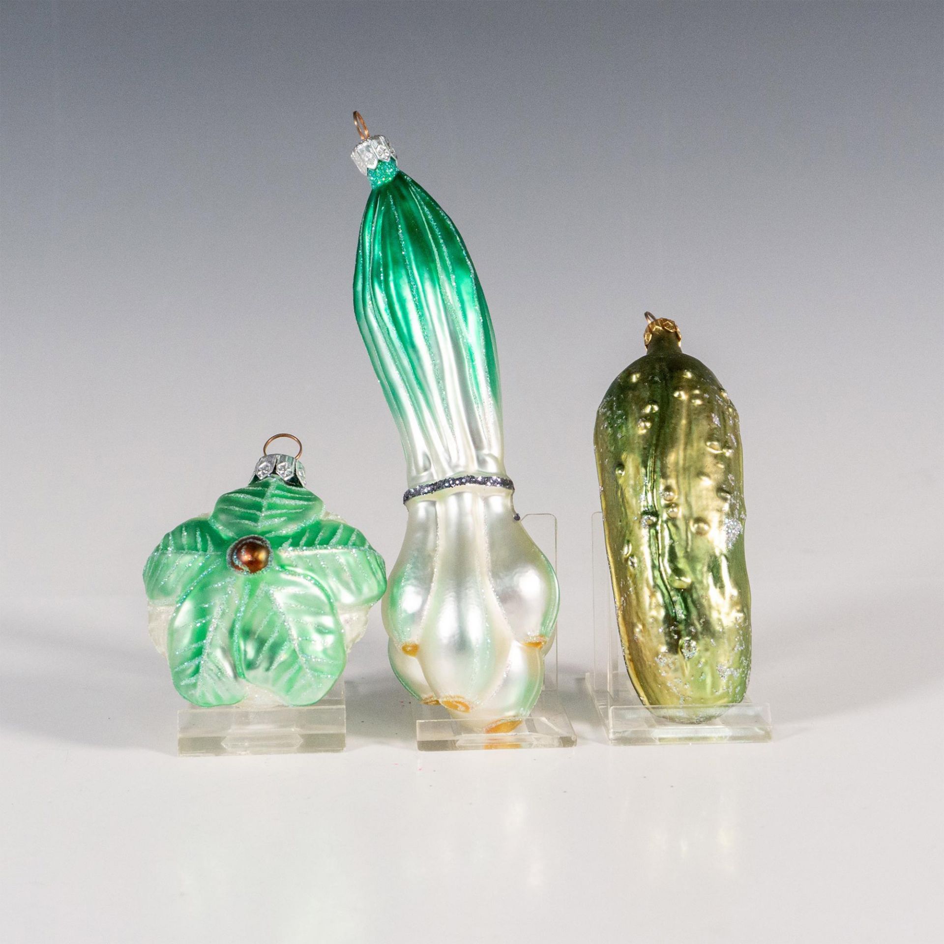 3pc Glass Vegetable Ornaments - Image 2 of 2