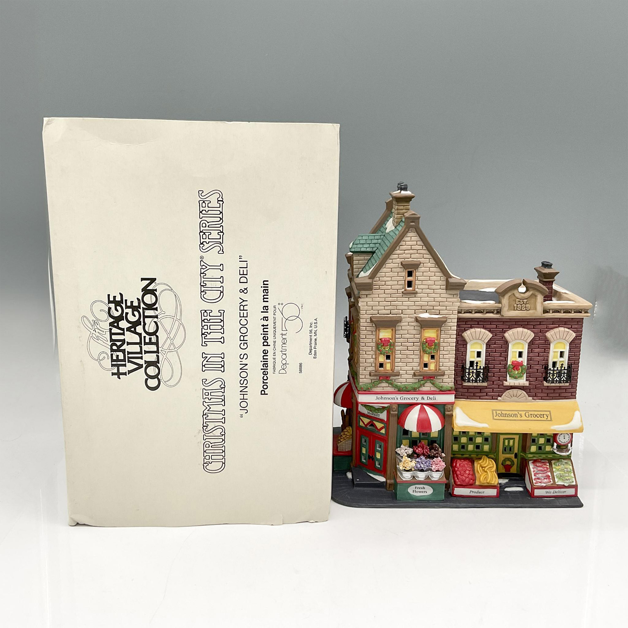 Department 56 Porcelain Christmas In The City, Johnson's Grocery - Image 5 of 5