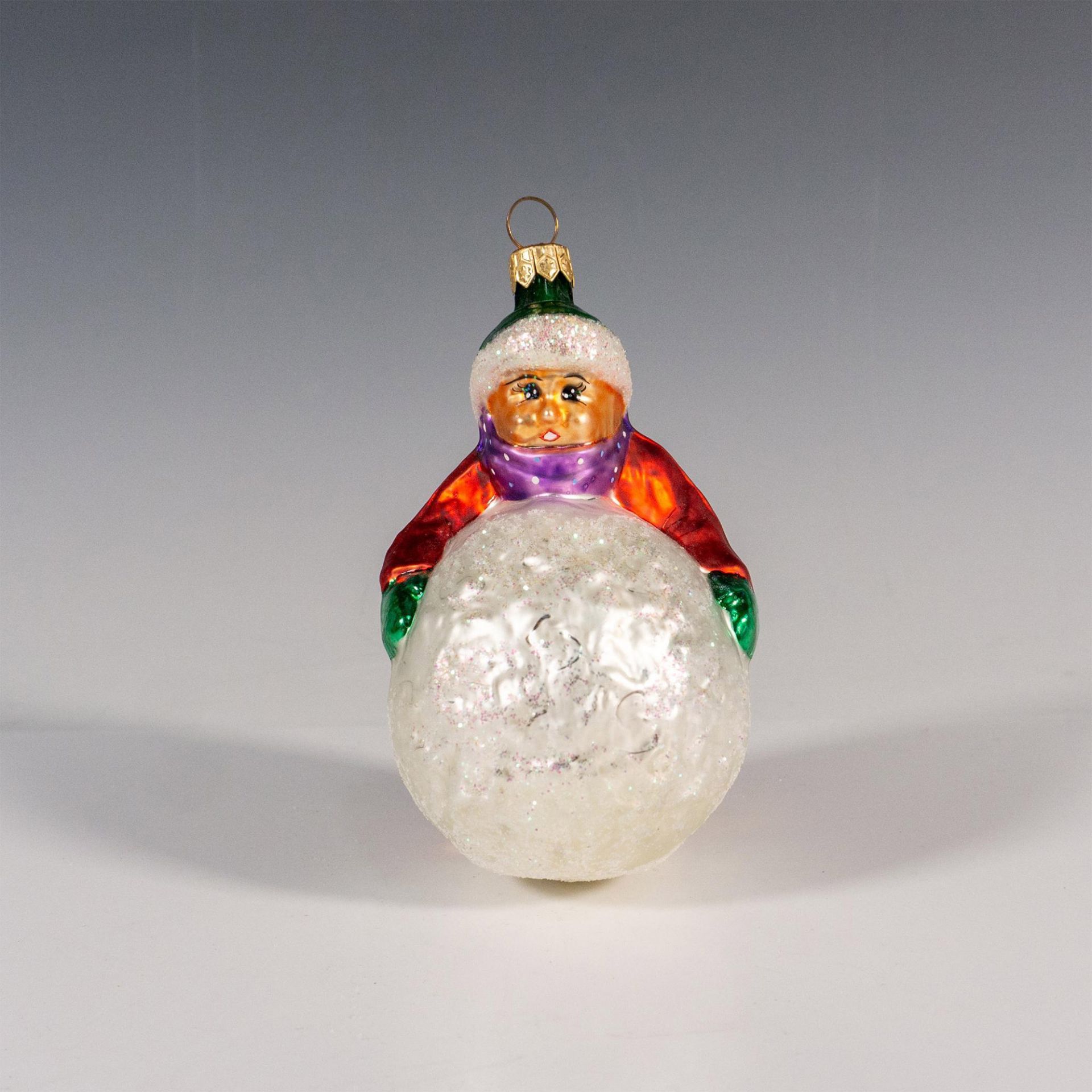 Christopher Radko Ornament, Snowballing, Boy with Snowball