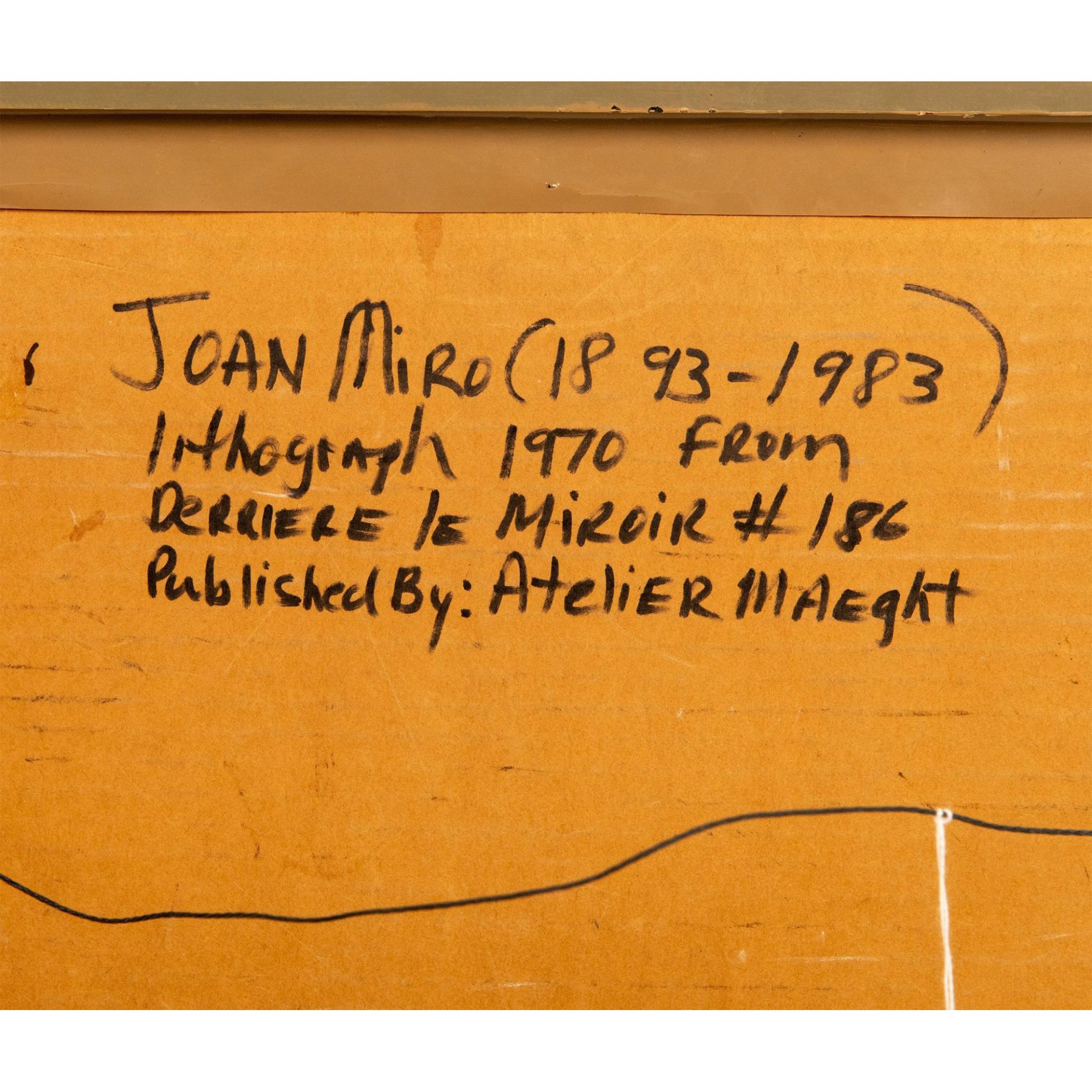 Joan Miro (After) Original Color Lithograph Derriere le Miroir - Bild 6 aus 6