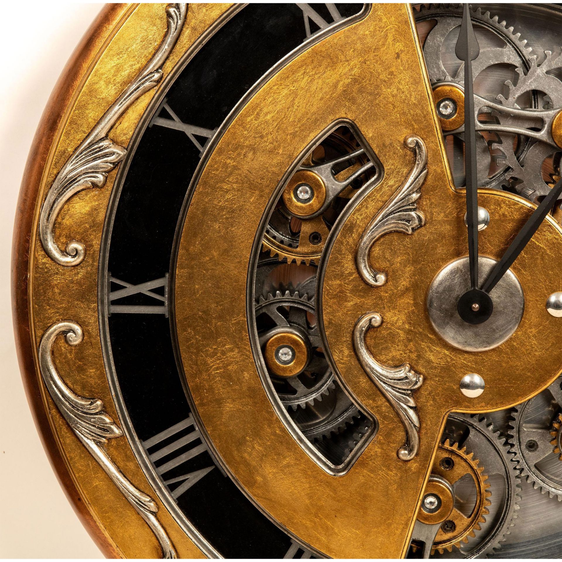 Dale Mathis, Large Original Gold & Silver Behalf Clock - Bild 4 aus 9