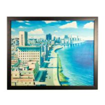 Original Cuban Oil on Canvas, Panoramic View of El Malecon