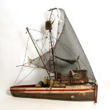 Curtis Jere, Painted Metalwork Wall Sculpture, Boat, Signed