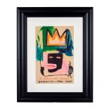 Jean-Michel Basquiat (Attr.) Color Drawing on Paper, Signed