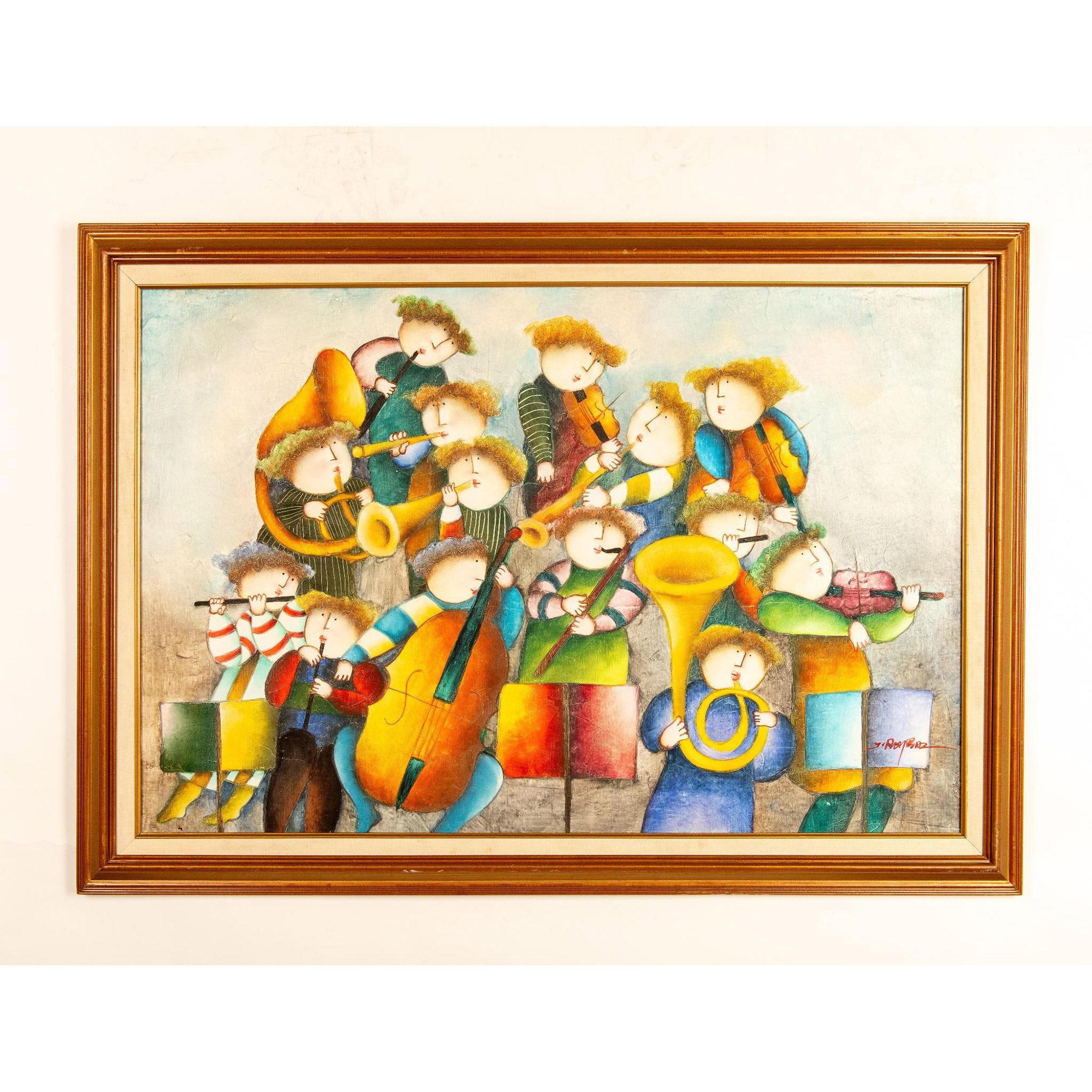 Joyce Roybal, Original Acrylic on Canvas, Musicians, Signed