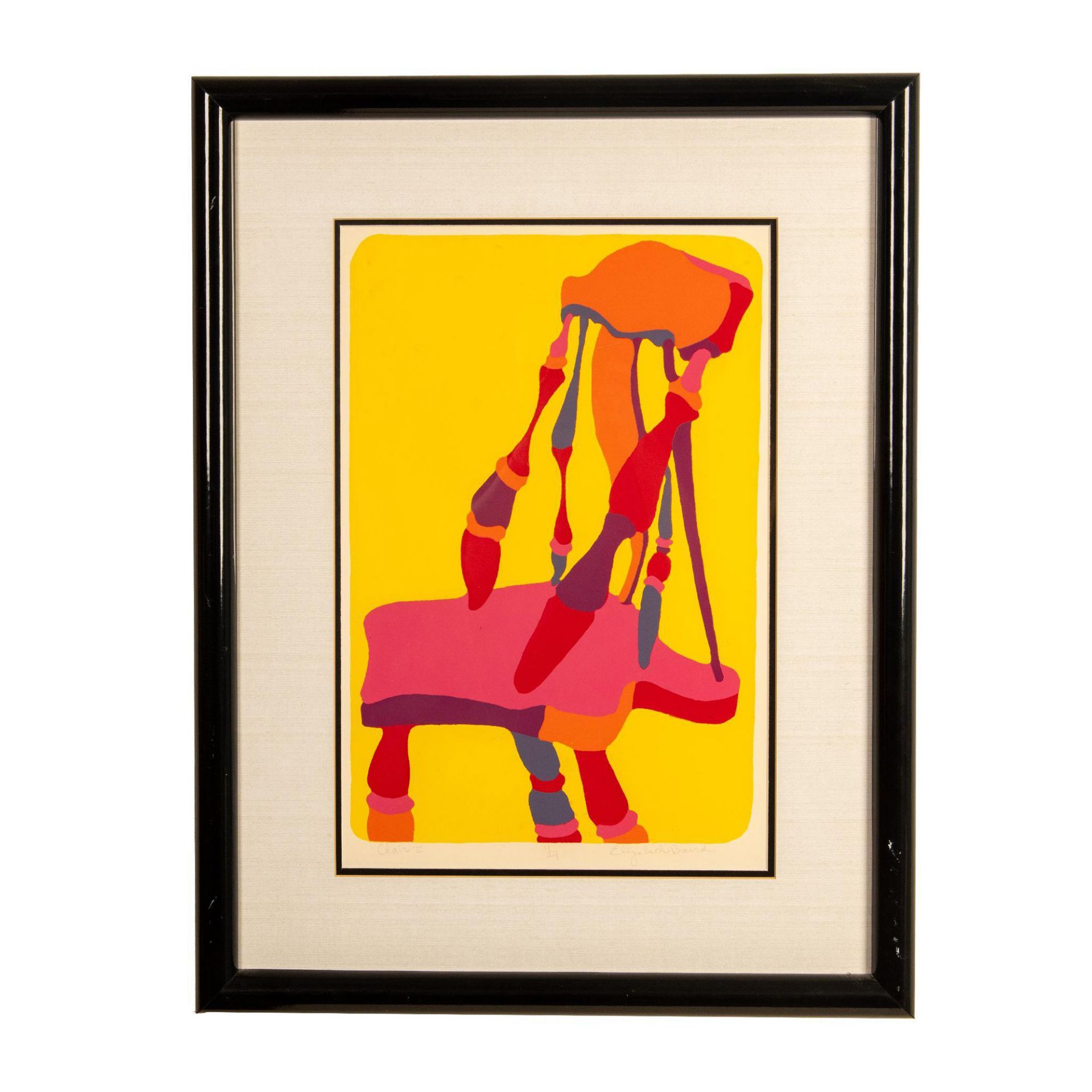 Elizabeth Baird, Original Silkscreen on Paper, Chair, Signed