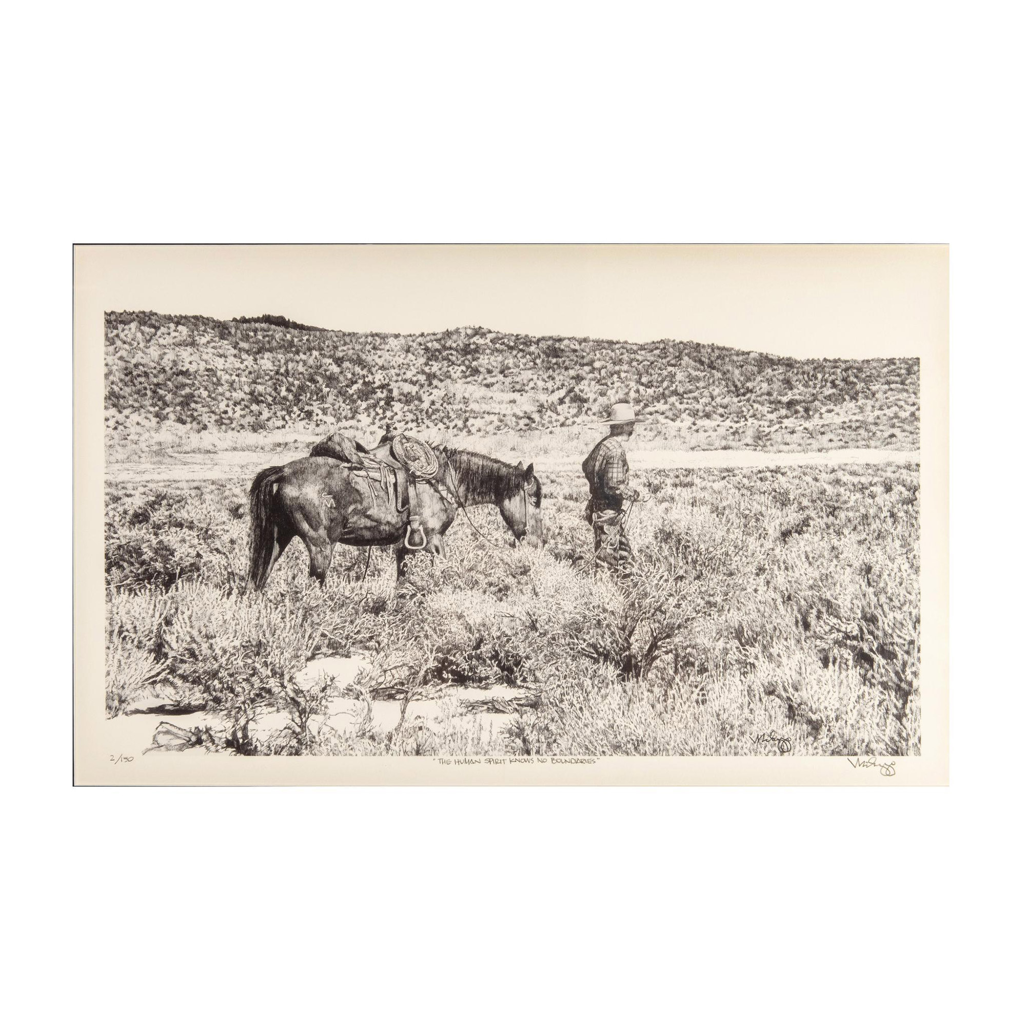 Joe Milazzo, Original Western Art Lithograph on Paper Signed - Image 2 of 6