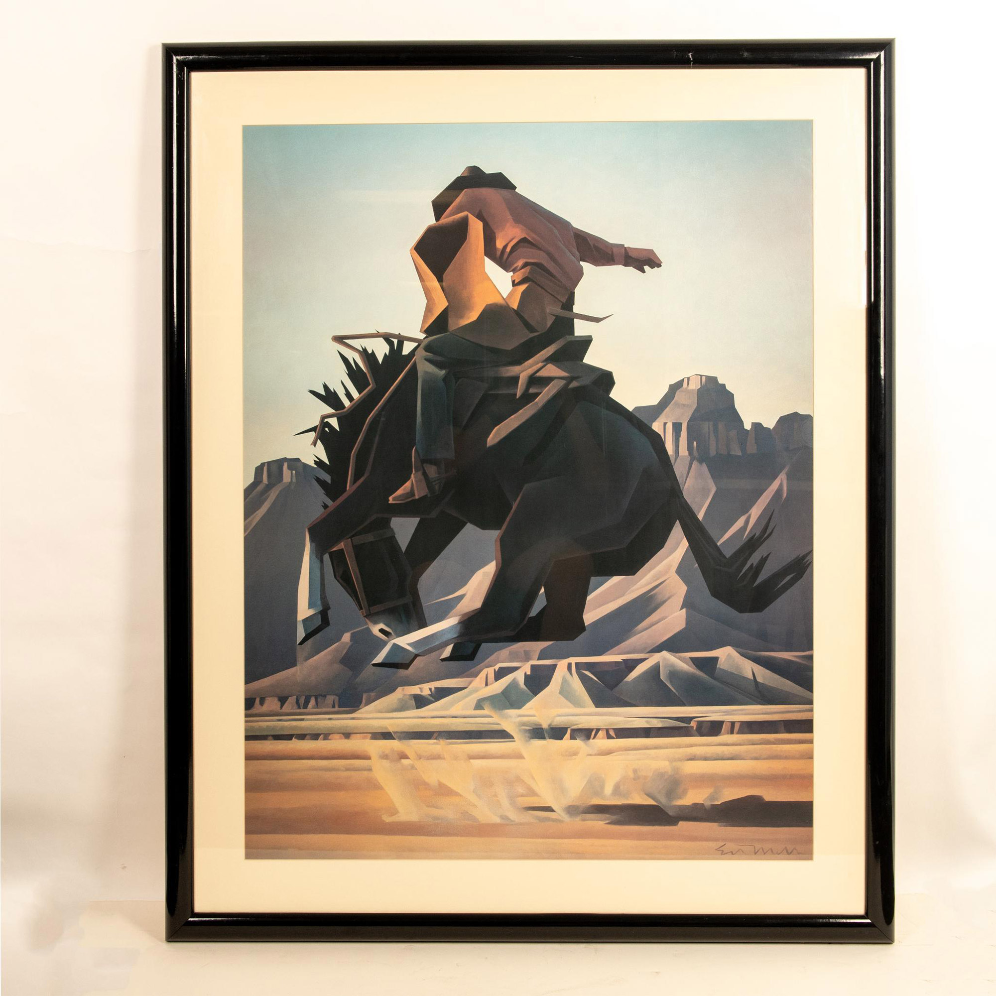 Ed Mell, Western Art Large Color Print on Paper, Cowboy