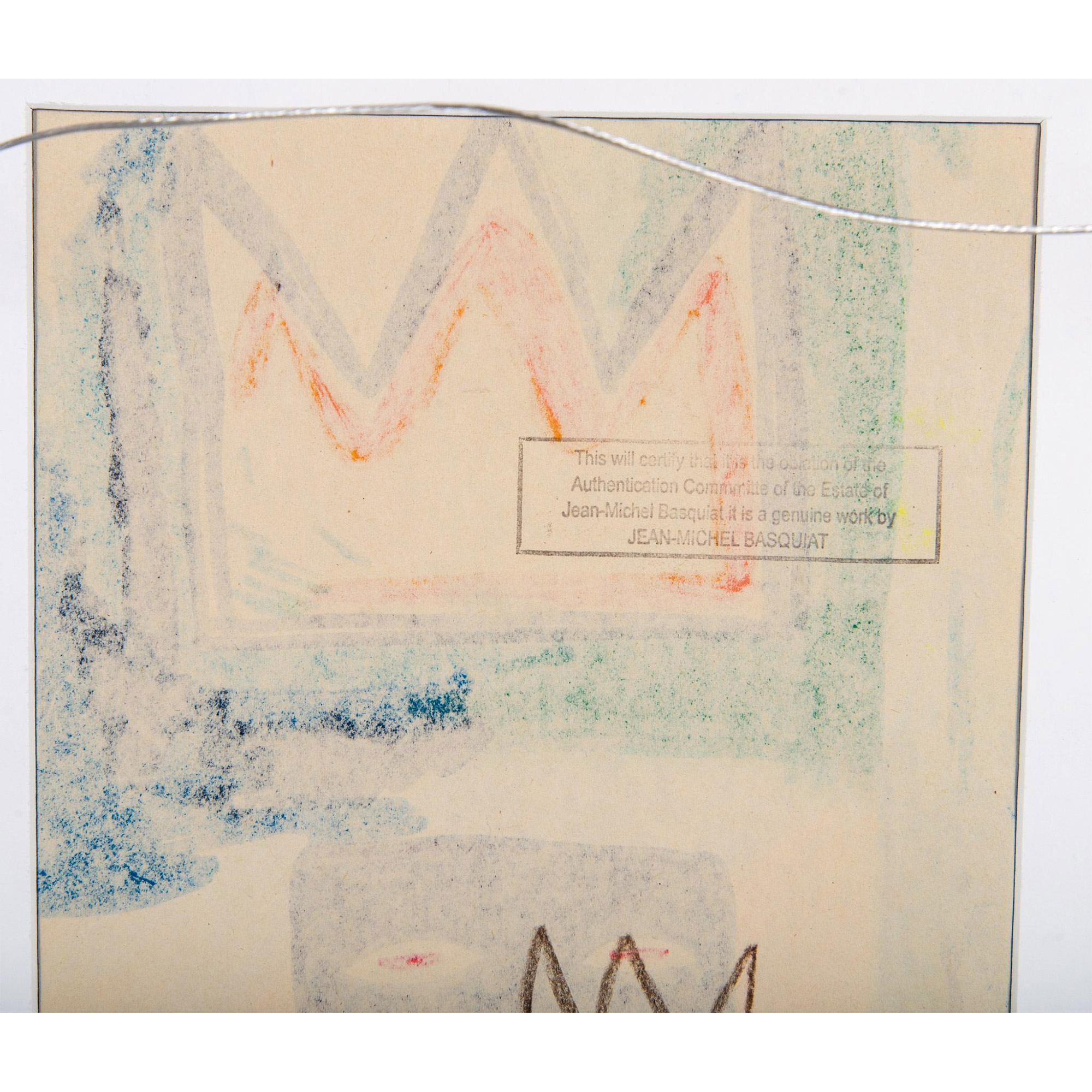 Jean-Michel Basquiat (Attr.) Color Drawing on Paper, Signed - Image 5 of 5