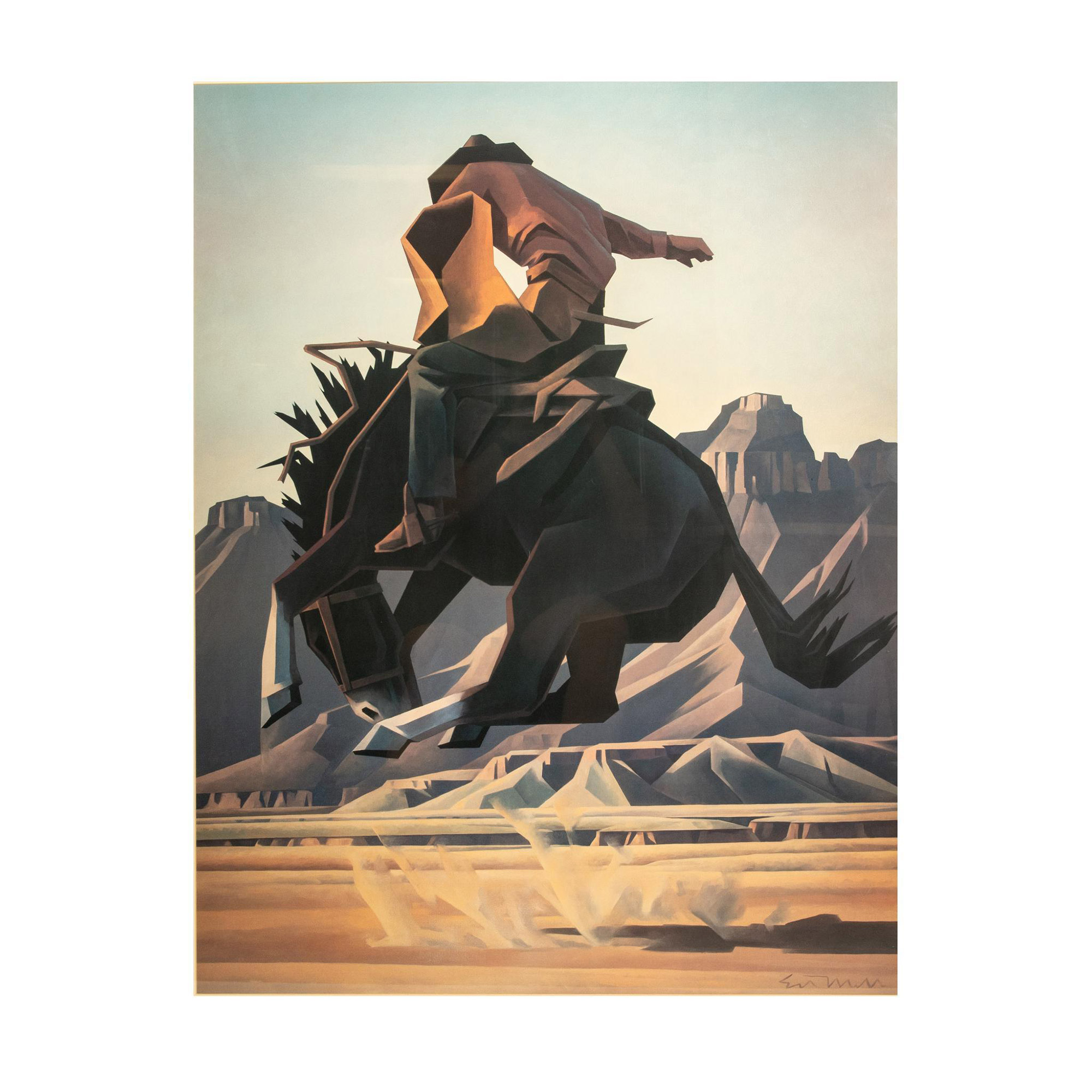 Ed Mell, Western Art Large Color Print on Paper, Cowboy - Image 2 of 5